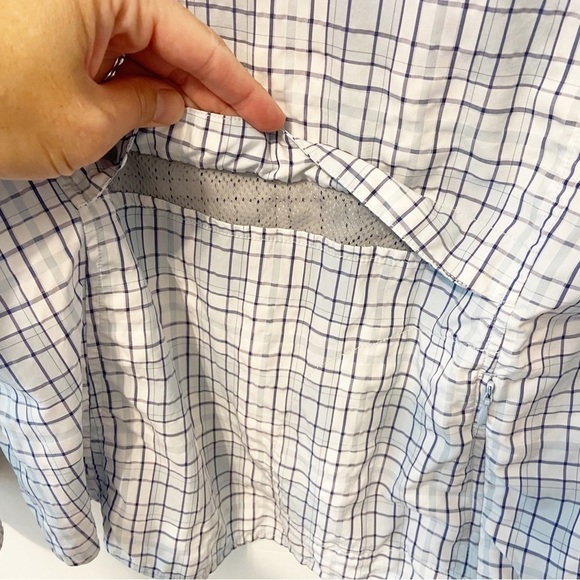 L.L Bean | Nylon Plaid Button Down Top Size Medium - Picture 5 of 13